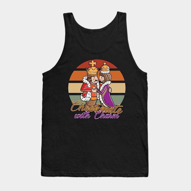 Checkmate with Charm - Royal Chess Couple Design Tank Top by teweshirt